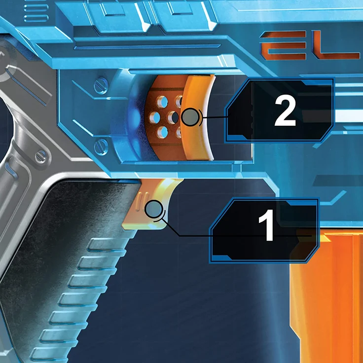 Nerf 'Elite 2.0 Turbine CS 18' Blaster, ab 8 Jahren, Reichweite 27 m, individuell erweiterbar, motorisiert – Bild 6