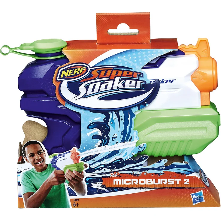 Nerf Super Soaker 'Microburst II' Wasserpistole, mit 295 ml Wassertank, 10 Meter Reichweite, ab 6 Jahren – Bild 2