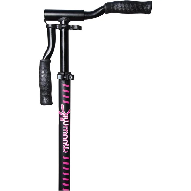Muuwmi 466 'Aluminium Pro 215 mm' Scooter, ab 6 Jahren, 3-fach höhenverstellbar bis 97 cm, klappbar, max. belastbar bis 100 kg, schwarz/pink – Bild 3