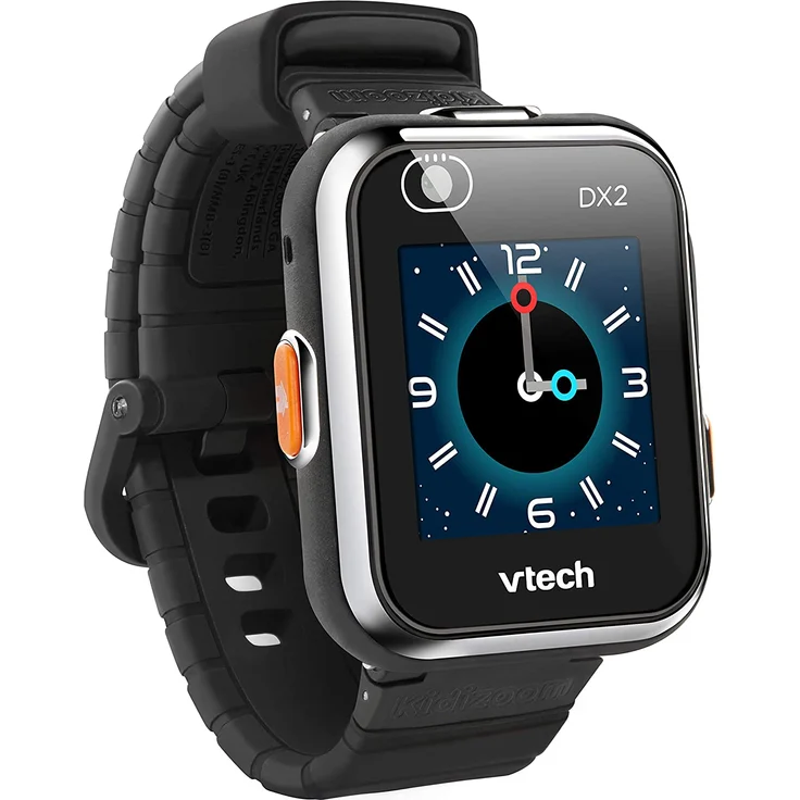 Vtech 'Kidizoom Smart Watch DX2', ab 5 Jahren, LCD Farb-Touchdisplay (1,41", 128 x 128 Pixel), inkl. vielen lustigen Uhrmotiven zum Wechseln und aufregenden Bewegungsspielen, schwarz – Bild 1