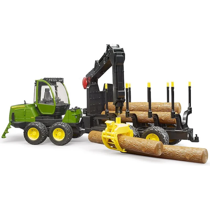 Bruder 02133 'John Deere 1210E Rückezug mit 4 Baumstämmen und Holzgreifer' Spielfahrzeug, um 360° schwenkbar, 64,0 × 16,4 × 22,5 cm, ab 4 Jahren - Preisvergleich – Bild 4