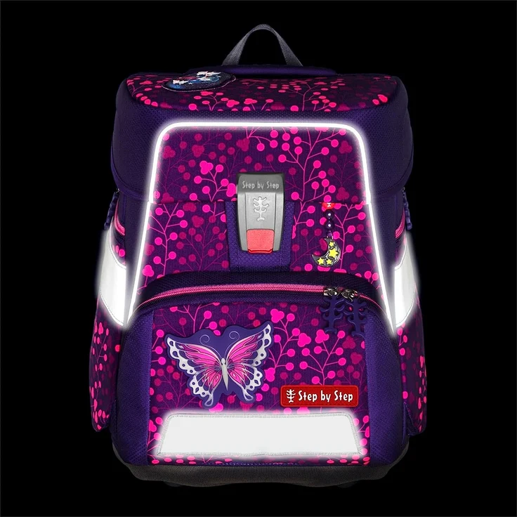 Step by Step Space 'Butterfly Night Ina', Schulranzen-Set, 5-teilig, 20 Liter, Shine-Edition, Lila – Bild 6
