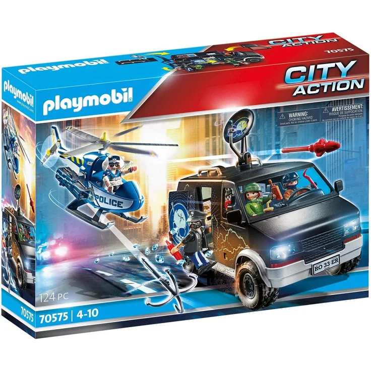 Playmobil City Action 70575 'Polizei-Helikopter: Verfolgung des Fluchtfahrzeugs', 124 Teile, ab 4 Jahren – Bild 1