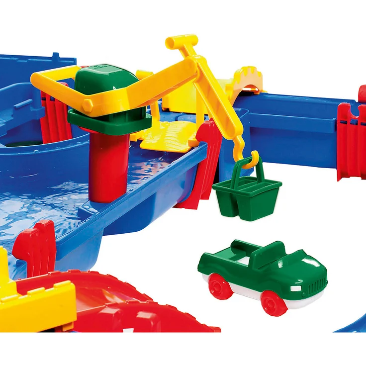AquaPlay 'Megabridge' Wasserstraße, 105 x 120 x 22 cm, inkl. Schleuse, Hafenstation, Wasserfahrzeug, Schiff und Spielfigur – Bild 5