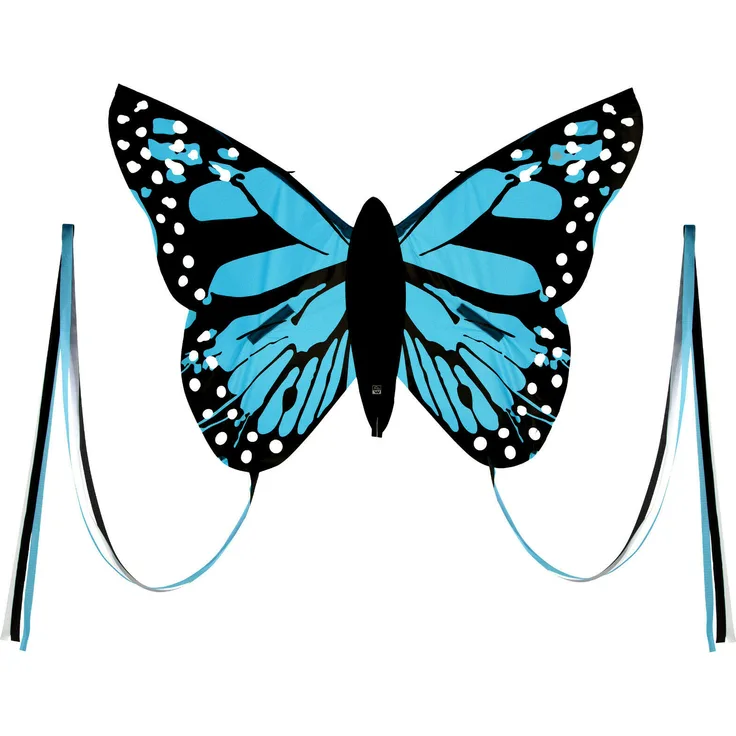 Wolkenstürmer Bella Butterfly Blau Lenkdrachen für Kinder - 1-Leiner Kinderdrachen mit Gestänge