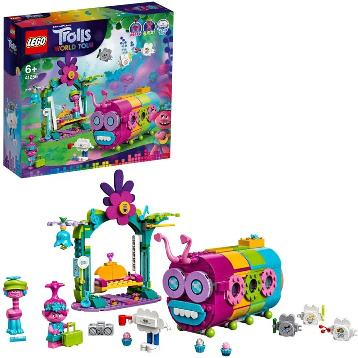 LEGO Trolls World Tour 41256 'Regenbogen-Raupenbus', 395 Teile, ab 6 Jahren