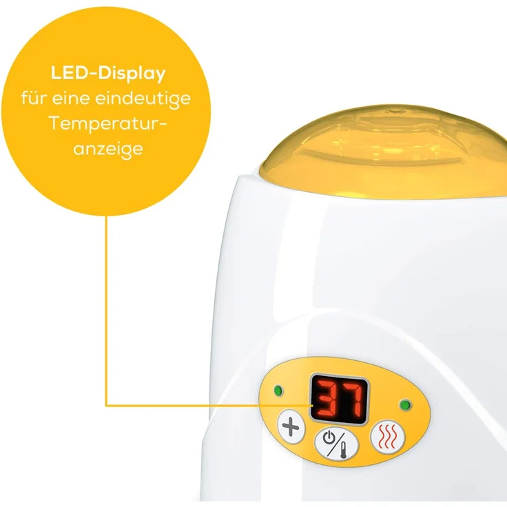 Beurer BEU BY52 Digitaler Babykostwärmer, mit LED-Display, Abschaltautomatik, inkl. Kostheber und Deckel – Bild 3