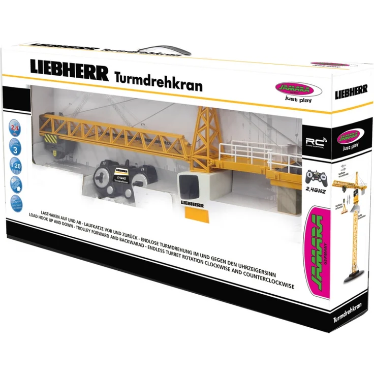 Jamara 405109 'Turmdrehkran Liebherr' 2,4 GHz, viele Funktionen, ferngesteuerter Kran für kleine und große Baumeister – Bild 2
