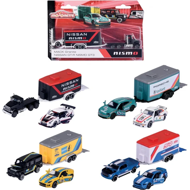 Car Trailer Assortment, 4-sort., 1x Set, zufällige Farbauswahl – Bild 1