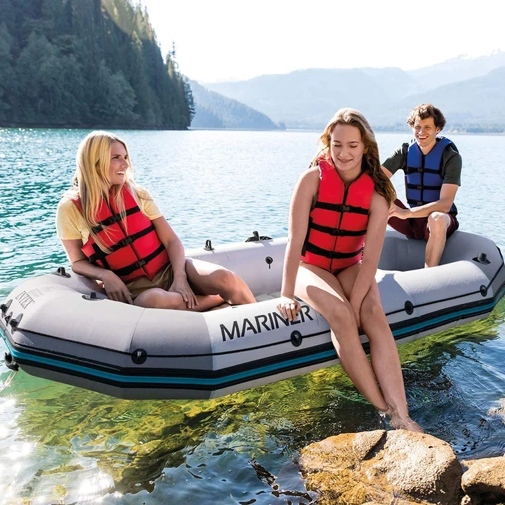 Intex 68373NP 'Mariner 3', Schlauchboot Set, inkl. 2 Paddel, geeignet für 3 Personen, max. belastbar bis 300 kg – Bild 5