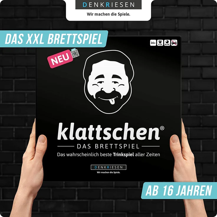DENKRIESEN 'klattschen® - Trinkspiel - DAS BRETTSPIEL - Das wahrscheinlich beste Trinkspiel aller Zeiten' Brettspiel, ab 16 Jahren, 4 - 16 Spieler, 45 - 90 min Spielzeit – Bild 3