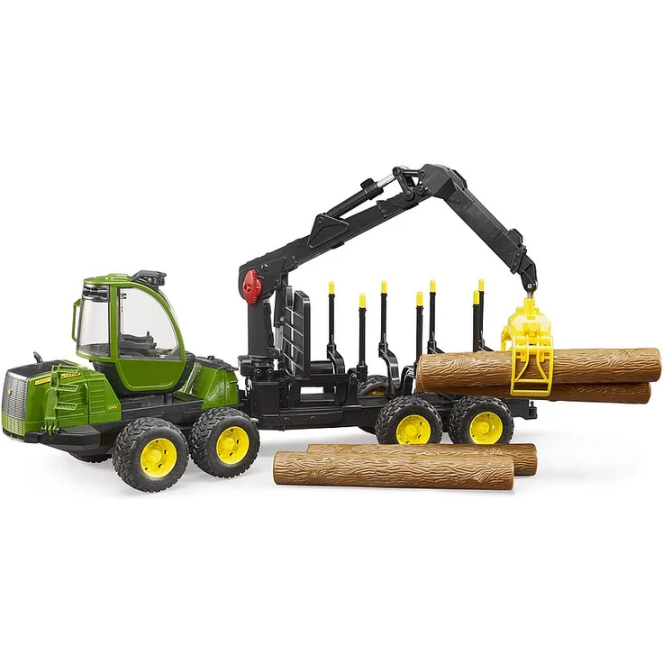 Bruder 02133 'John Deere 1210E Rückezug mit 4 Baumstämmen und Holzgreifer' Spielfahrzeug, um 360° schwenkbar, 64,0 × 16,4 × 22,5 cm, ab 4 Jahren - Preisvergleich – Bild 1