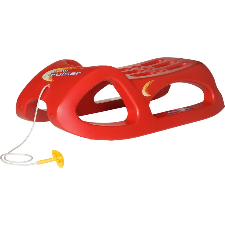 RollyToys 200122 'rollySnow Cruiser' Schlitten, rot, Kufen mit Stahlschienen, mit Zugschnur, ab 3 Jahre