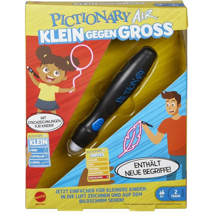 Mattel - Mattel Games - Pictionary Air Klein gegen Groß