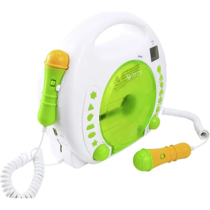 X4 TECH 'Bobby Joey' Karaoke Kinder CD-Player inkl. 2 Mikrofonen zum Mitsingen, USB-Anschluss und SD-Kartensteckplatz – Bild 3