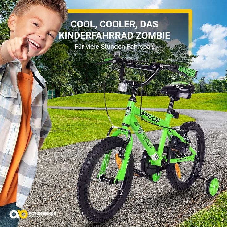 Actionbikes Kinderfahrrad Zombie 16 Zoll Kinderrad Stützräder Fahrrad Kinder – Bild 2