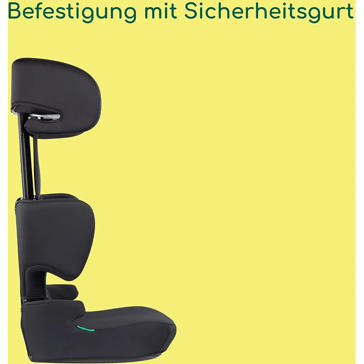 Bebeconfort Road Safe i-Size Sitzerhöhung, i-Size-Kindersitz, Installation mit Sicherheitsgurt, ab 3,5 Jahre bis zu 12 Jahren, 15-36 kg, 100-150 cm, Full Black – Bild 3