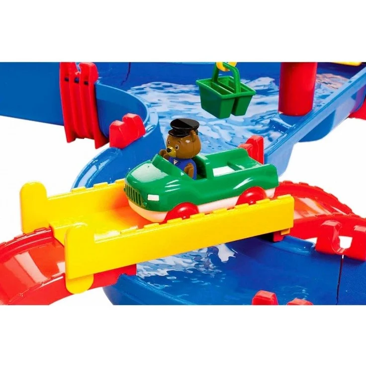 AquaPlay 'Megabridge' Wasserstraße, 105 x 120 x 22 cm, inkl. Schleuse, Hafenstation, Wasserfahrzeug, Schiff und Spielfigur – Bild 6