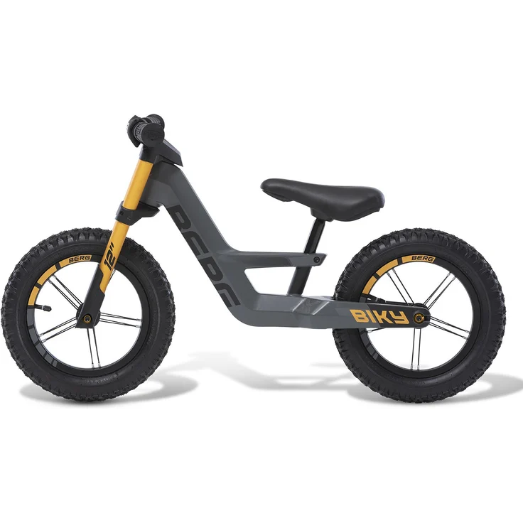 BERG 'Biky Cross' Laufrad, ab 2.5 Jahren, 12 Zoll Reifen, mit Lenkradpolster, verstellbarer Sattel, doppelte Vorderradgabel, grau – Bild 3