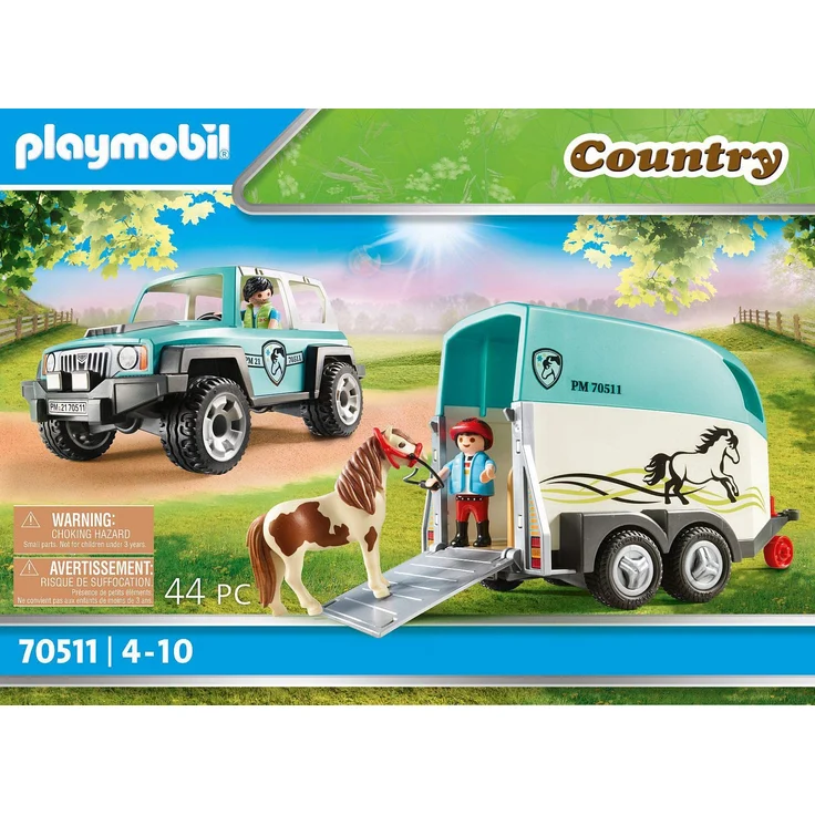 Playmobil Country 70511 'PKW mit Ponyanhänger', 44 Teile, ab 4 Jahren – Bild 3