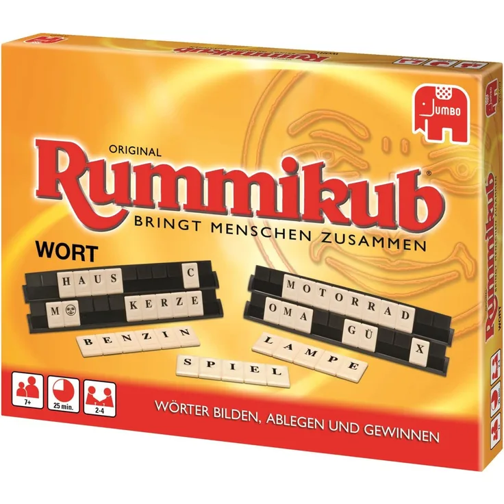 JUMBO Rummikub, Legespiel, 2-4 Spieler, ab 7 Jahren