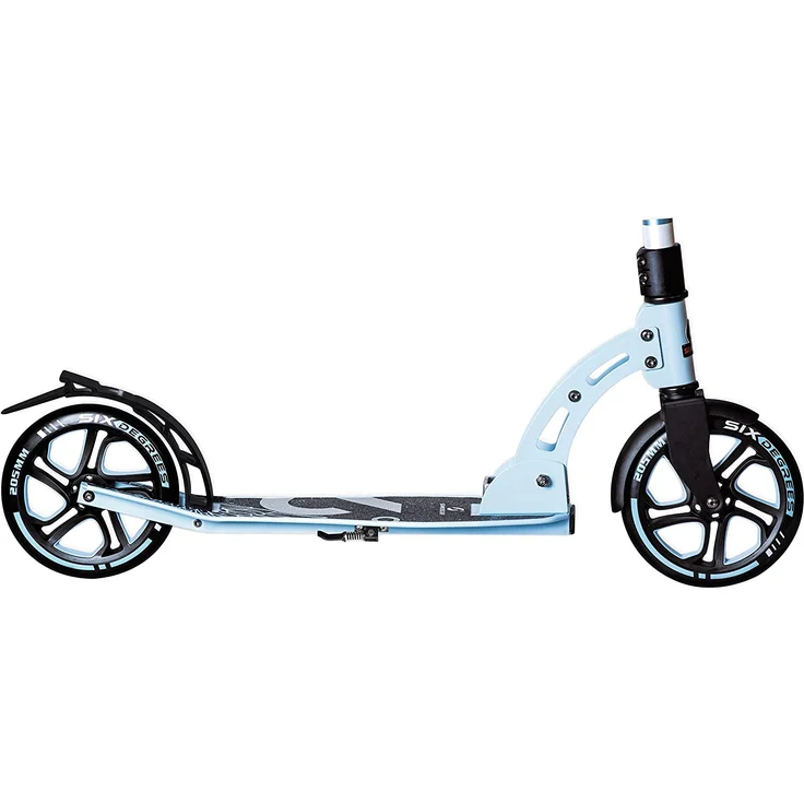 Six Degrees 568 'Aluminium Scooter 205 mm' Scooter, ab 6 Jahren, 5-fach höhenverstellbar bis 102 cm, klappbar, max. belastbar bis 100 kg, pastellblau – Bild 4