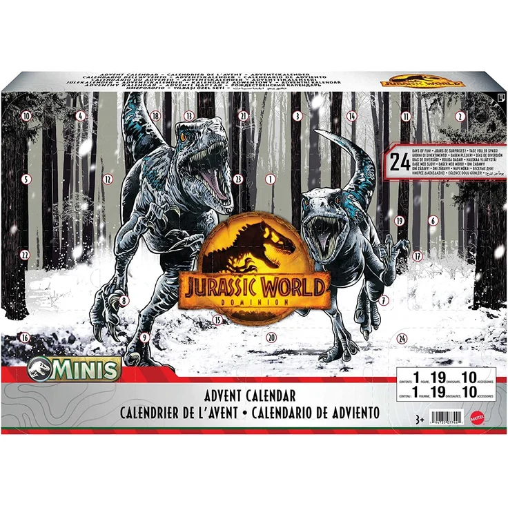 Mattel 'Jurassic World Adventskalender', ab 3 Jahren, mehr als 30 Spielzeugteile, 2022 – Bild 1