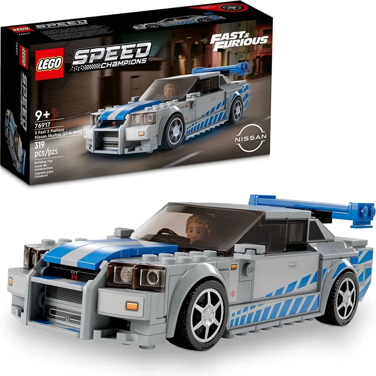 LEGO Speed Champions 76917 '2 Fast 2 Furious Nissan Skyline GT-R (R34)', 319 Teile, ab 9 Jahren