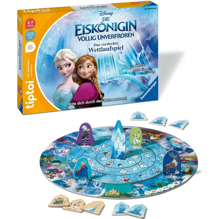 Ravensburger tiptoi Spiel 00116 'Disney Die Eiskönigin - Völlig Unverfroren: Das verdrehte Wettlaufspiel ' Quizspiel, ab 4 Jahren, 1-4 Spieler, ca. 20 Minuten Spielzeit