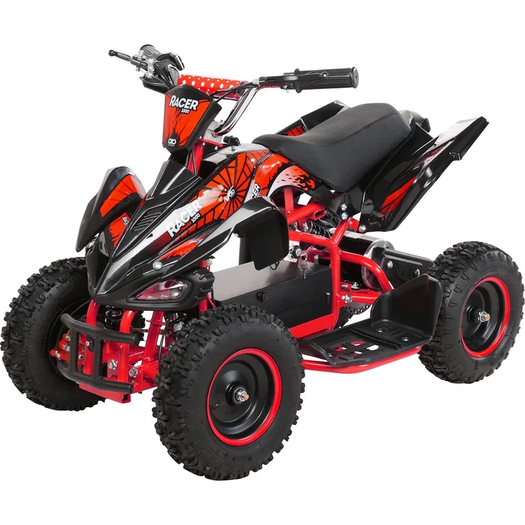 Elektro Quad Miniquad Kinder Racer 1000 Watt Pocket Kinderquad Pocketbike ATV (Schwarz Rot)