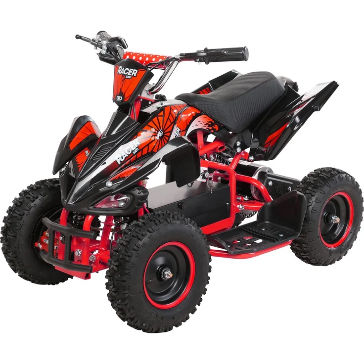 Elektro Quad Miniquad Kinder Racer 1000 Watt Pocket Kinderquad Pocketbike ATV (Schwarz Rot) – Bild 1