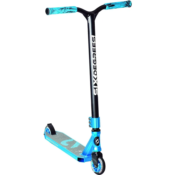 Six Degrees 536 'Stuntscooter 100 mm' Scooter, ab 10 Jahren, Lenkerhöhe 84 cm, verstärkter Wing-Lenker, 360°-Lenkung, max. belastbar bis 100 kg, blau