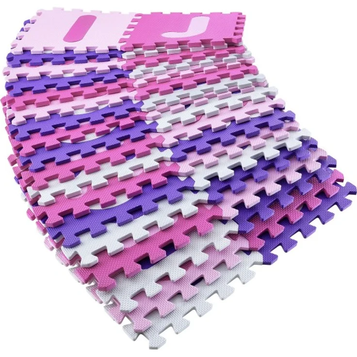 Juskys 'Juna' Puzzlematte, 36 Teile mit Buchstaben A-Z & Zahlen 0-9 - rutschfest, rosa – Bild 11