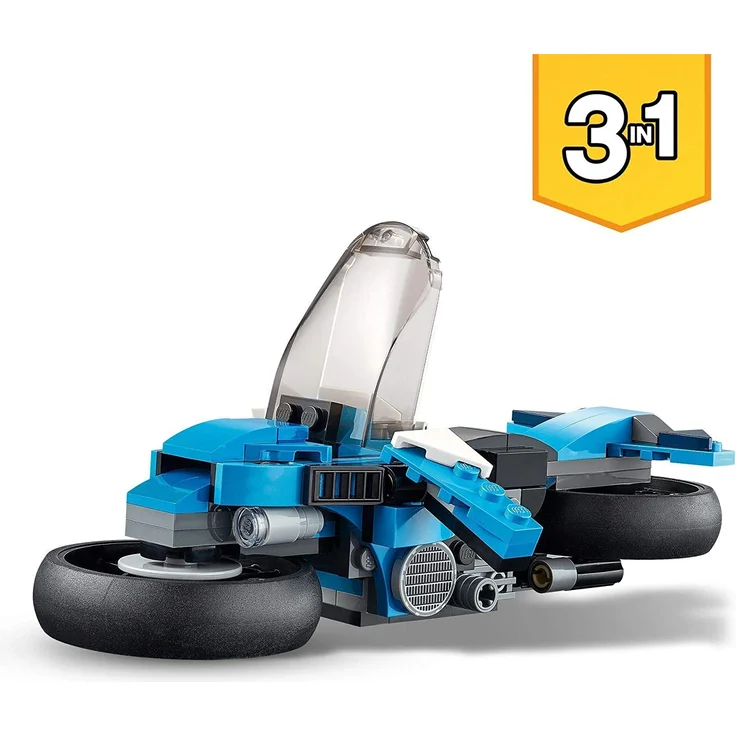 LEGO Creator 3-in-1 31114 'Geländemotorrad', 236 Teile, ab 8 Jahren, 3 Baumöglichkeiten, modernes Motorrad, klassische Straßenmaschine, futuristisches Hoverbike – Bild 5