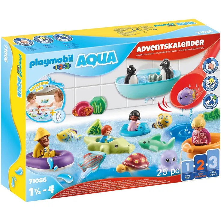 Playmobil 1.2.3 AQUA 71086 'Adventskalender Badespaß', 25 Teile, ab 1,5 Jahren