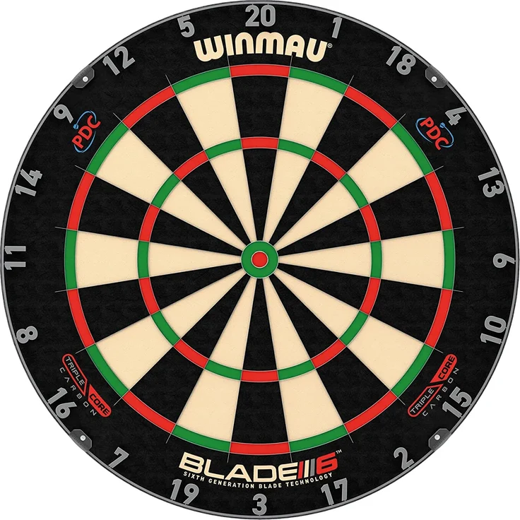 Winmau 'Blade 6 TripleCore Steeldartboard', 45 cm Durchmesser, mit TripleCore System, Turniermaßen und klar lesbarem Zahlenring – Bild 1