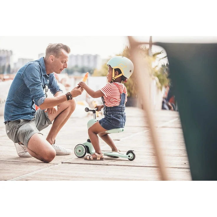 Scoot & Ride 'Highwaykick 1' Kickboard, ab 12 Monaten, 3-fach höhenverstellbar bis 64 cm, 2in1 mit Sitz, max. belastbar bis 50 kg, kiwi – Bild 4