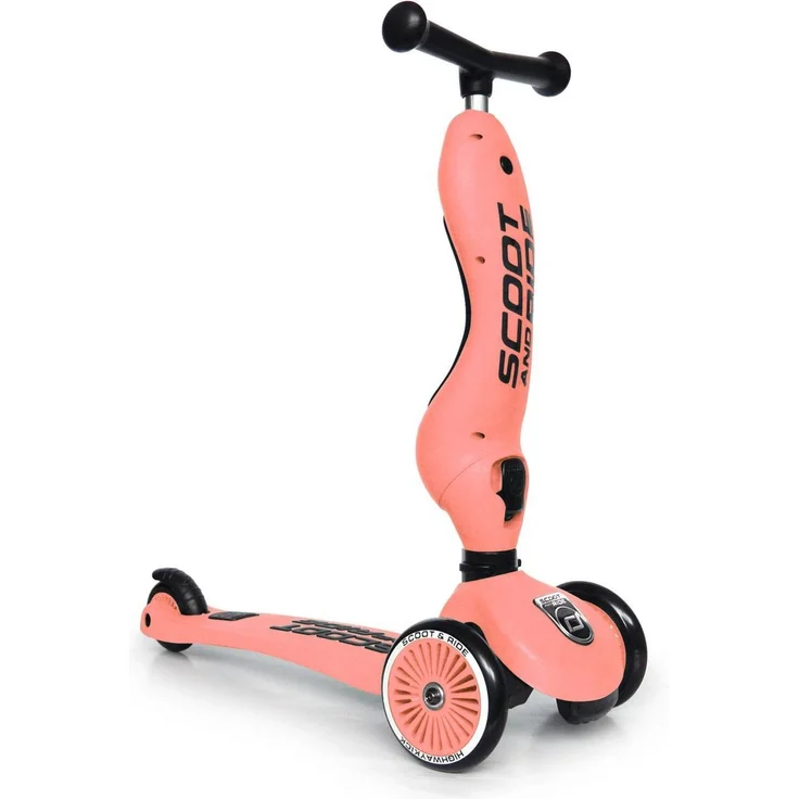 Scoot & Ride 'Highwaykick 1' Kickboard, ab 12 Monaten, 3-fach höhenverstellbar bis 64 cm, 2in1 mit Sitz, max. belastbar bis 50 kg, peach – Bild 2