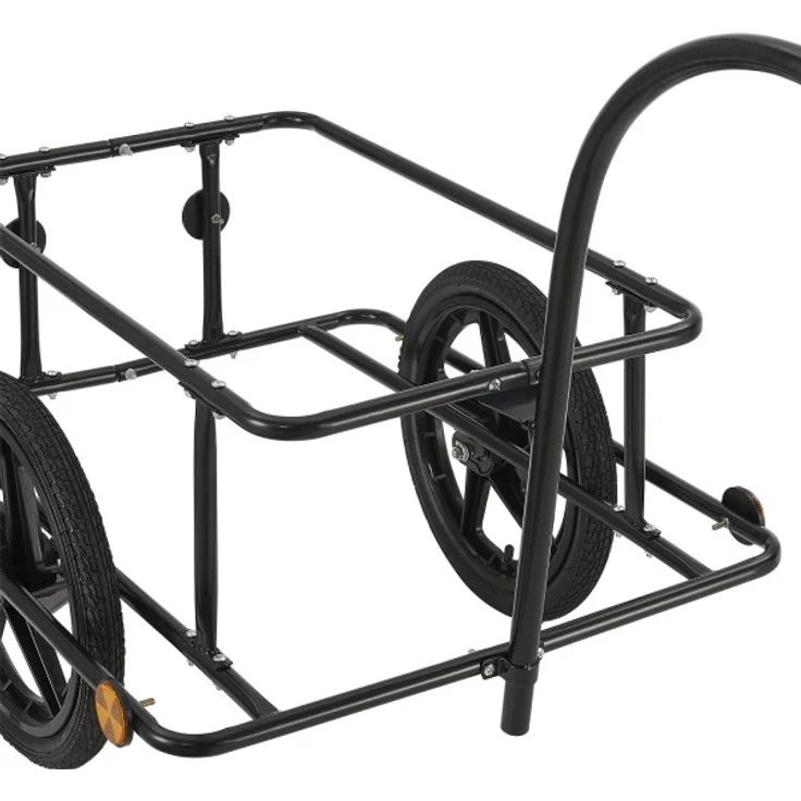 Juskys Fahrradanhänger für Fahrrad 40 kg Zuladung Schwarz, 90 l, Luftbereifung – Bild 12