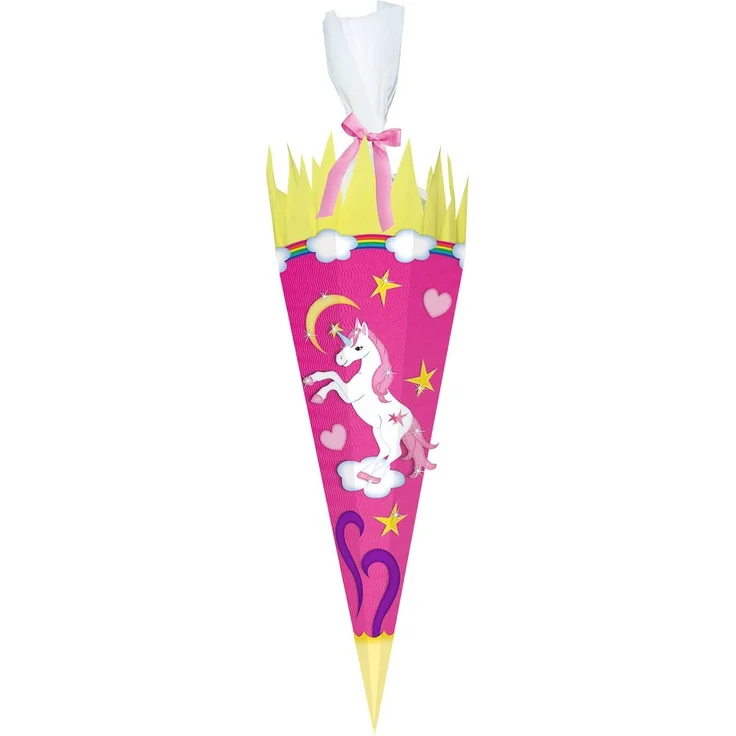 Schultüten Bastelset, Einhorn pink – Bild 1