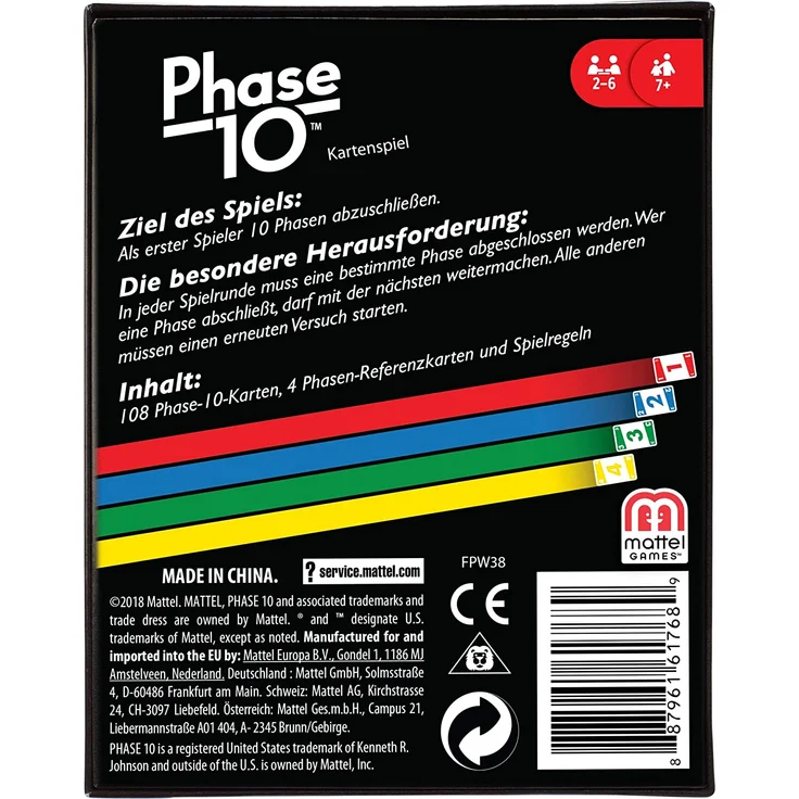Mattel 'Phase 10' Kartenspiel, ab 7 Jahren, 2-6 Spieler – Bild 4