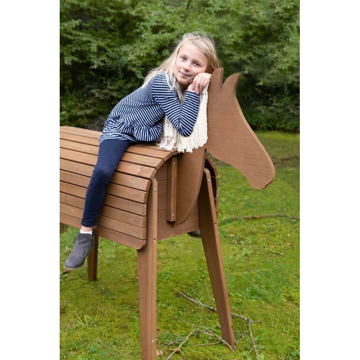 Roba 'Outdoor- & Gartenpferd', teakfarben, Spielpferd aus Massivholz, mit Mähne und Schweif, auch als Voltigierpferd geeignet, ab 3 Jahren - Preisvergleich – Bild 6