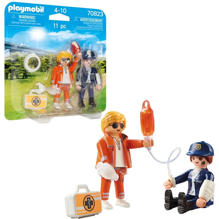 Playmobil City Action 70823 'DuoPack Notarzt und Polizistin', 11 Teile, ab 4 Jahren