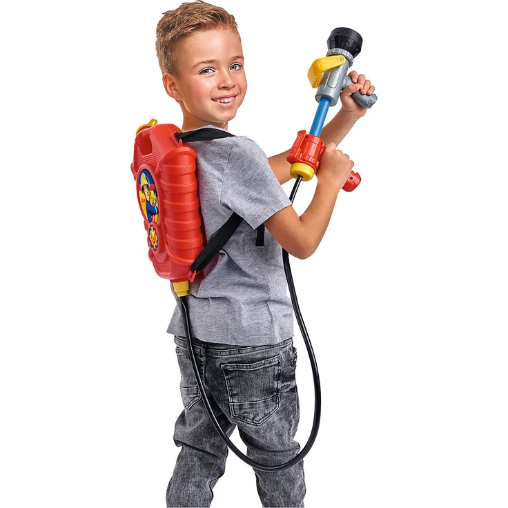 Simba Feuerwehrmann Sam 'Feuerwehr Tankrucksack', Wasserpistole mit Einfach- oder Mehrfachstrahl, 1800 ml Tankvolumen, 10 m Reichweite, ab 3 Jahren – Bild 3
