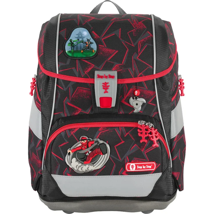 Step by Step 2in1 Plus 'Ninja Yuma', Schulranzen-Set, 6-teilig, 19 Liter, Rot-Schwarz – Bild 2