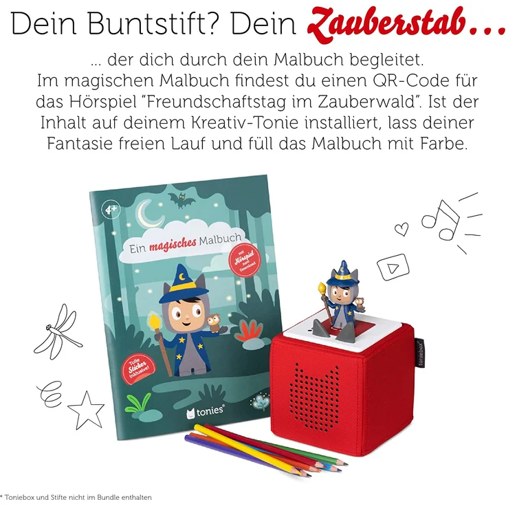 Tonies 'Ein magisches Malbuch + Kreativ-Tonie Zauberer - Freundschaftstag im Zauberwald', Hörfigur mit 90 Minuten Speicherkapazität für deine Musik, Geschichten, Hörbücher und eigene Audiodateien, ab 4 Jahren – Bild 6