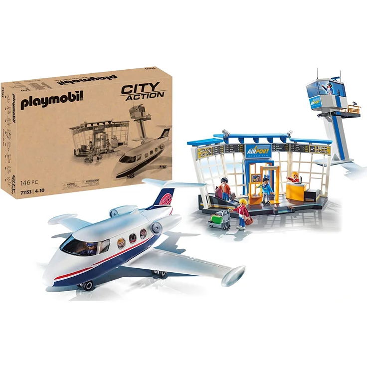 PLAYMOBIL City Action 71153 'Flughafen mit Flugzeug und Tower', 146 Teile, ab 4 Jahren – Bild 1