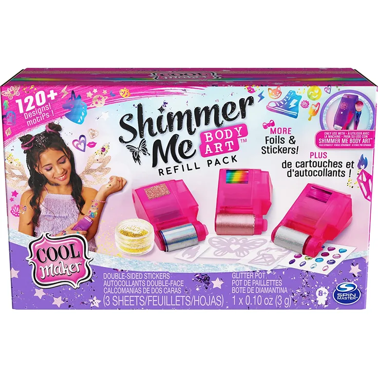 Cool Maker Shimmer Me Body Art Refill w. 3 rollers
