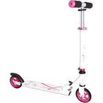 Muuwmi 347 'Aluminium Scooter 125 mm' Scooter, ab 6 Jahren, 2-fach höhenverstellbar bis 68 cm, klappbar, max. belastbar bis 100 kg, weiß/pink