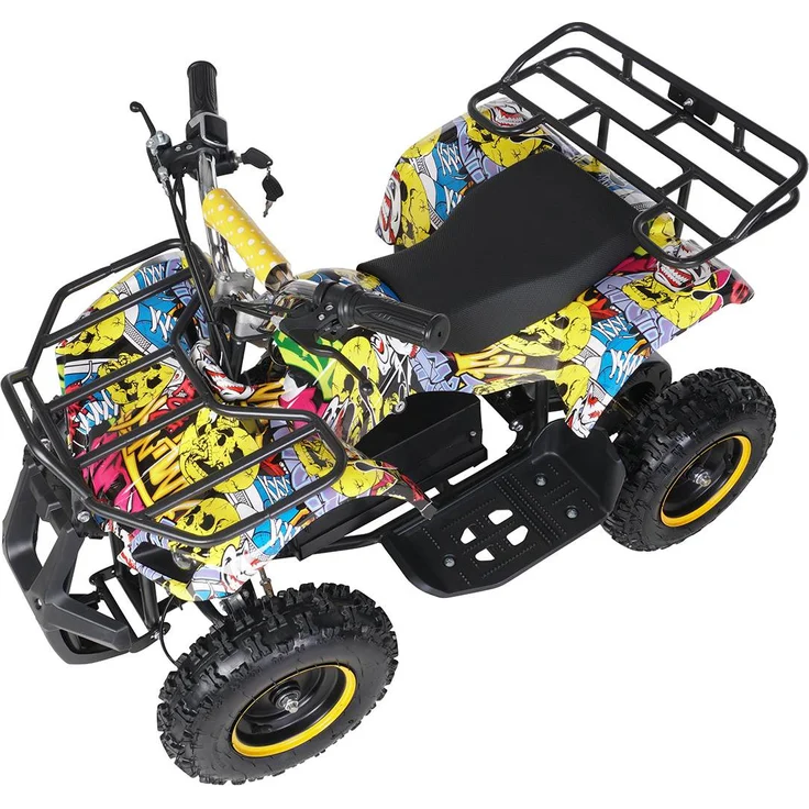 Elektro Quad Miniquad Kinder Atv Torino 1000Watt Pocketquad Racer Kid Pocketbike (Gelb Graffiti) – Bild 6